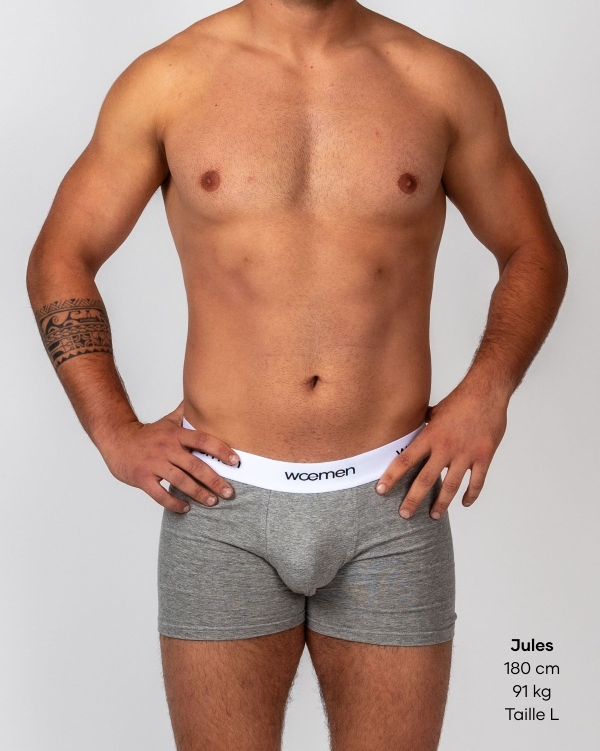 Boxer Gris en Coton Bio - woemen - wœmen