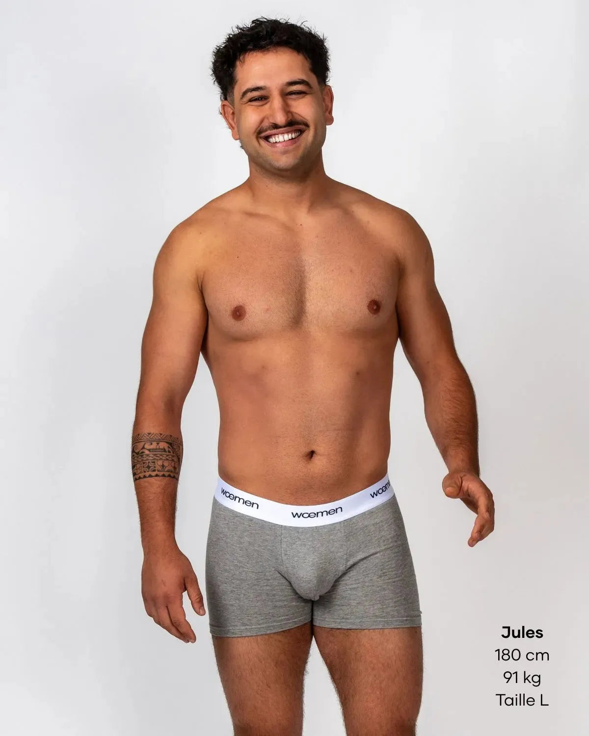 Boxer Gris en Coton Bio - woemen - wœmen