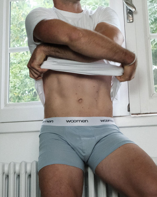 Boxer Bleu Ciel en Coton Bio - woemen - wœmen