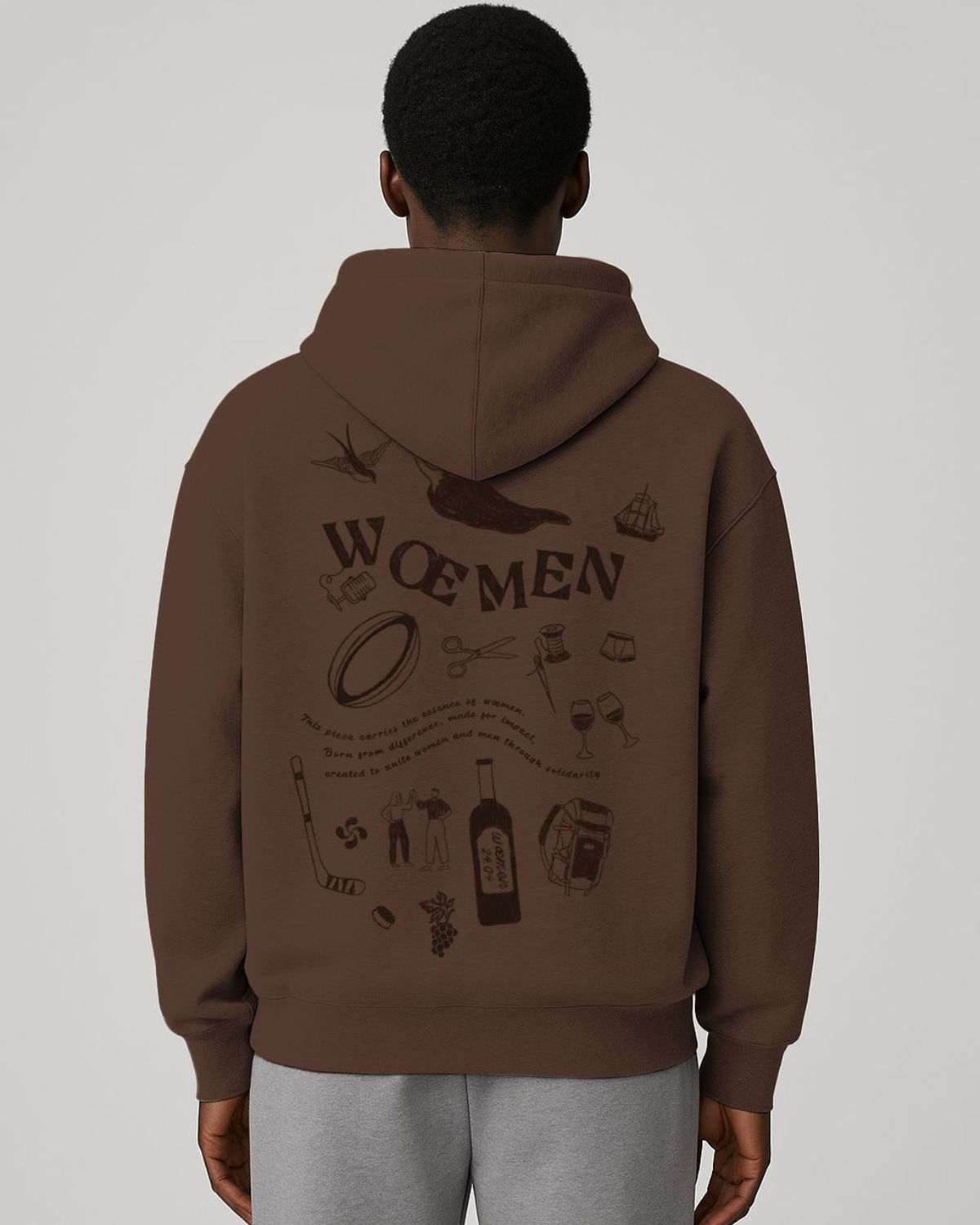sweat capuche chocolat marron woemen coton biologique
