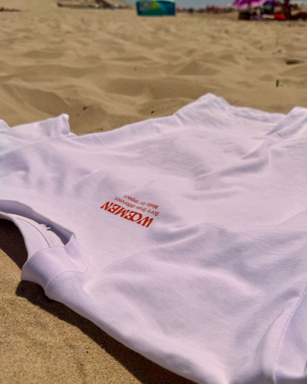 t-shirt blanc 100% coton bio, t-shirt marche courte, été, plage, woemen